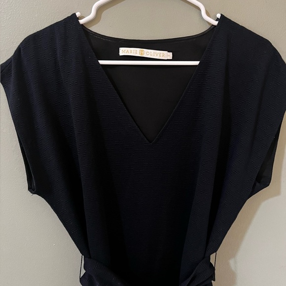 Marie Oliver Blue Sheath Dress Sleeveless V-Neck - Picture 4 of 13